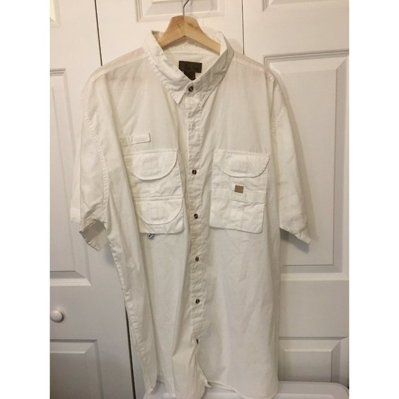 Big Sky Outfitters Men’s Sz XXL Vented White Short Sleeve Button Up Shirt - Picture 2 of 6